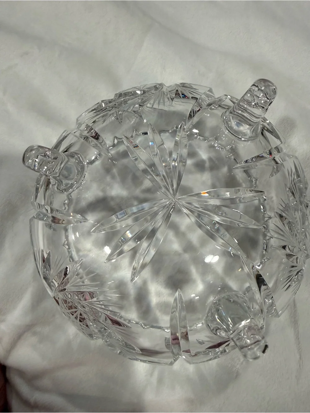 Cut Crystal Decorative footed Bowl - Clear Glass